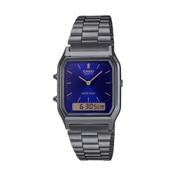CASIO VINTAGE Mod. EDGY COLLECTION SUNRAY DIAL - GUN METAL NIGHT BLUE AQ-230EGG-2AEF